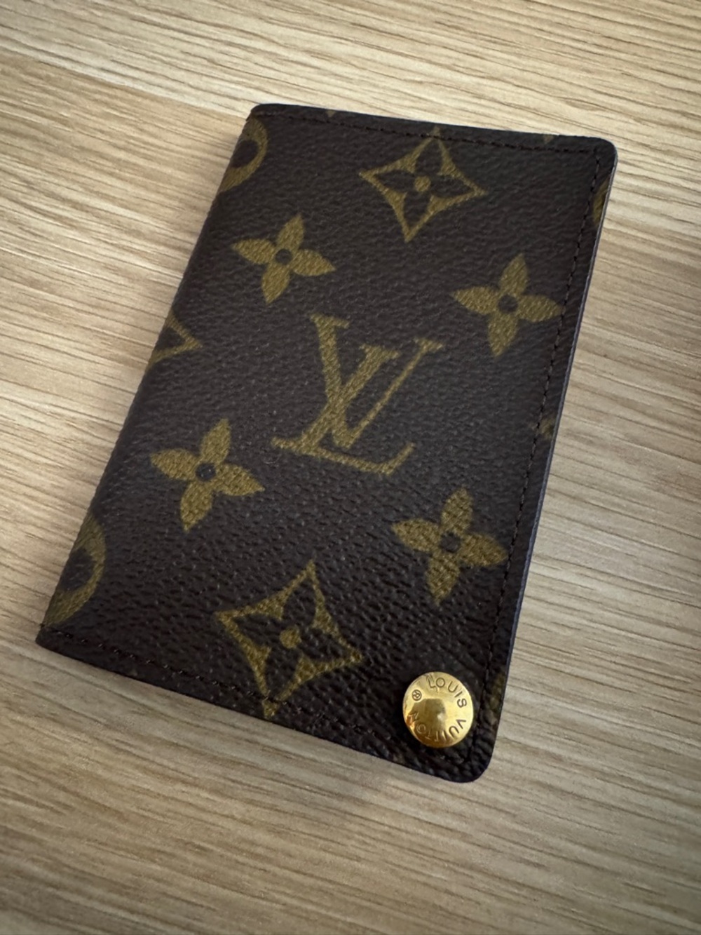 Louis Vuitton Monogram Card Holder Photo Sleeve Wallet Vintage Made in France - Picture 7 of 10